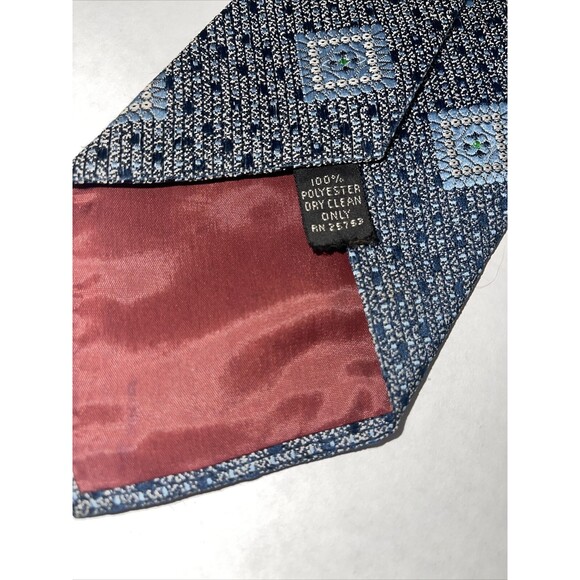 Vintage 1970s JC Penney Men's Blue Tie Texturized Polyester 56" X 4" Mm57 - Picture 5 of 7